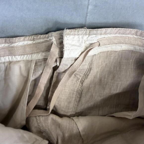 Jos A Bank Reserve 100% Linen Pants Mens 36x32 Beige Drawstring Chino Casual - Picture 7 of 9